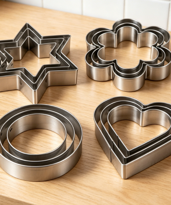 Heart-Shaped, Flower-Shaped, Star-Shaped Round Stainless Steel Cookie Molds